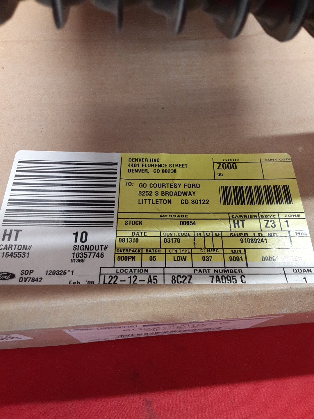 2008-2016 Ford Oil Cooler Assembly OEM 8C2Z-7A095-C