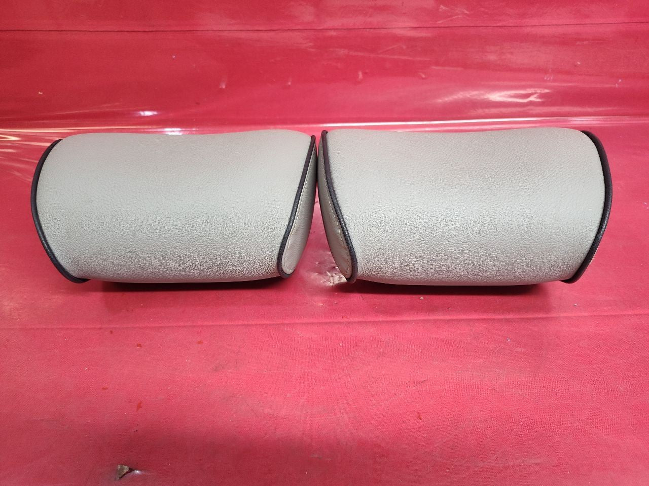 2015 2016 Hyundai Sonata SPORT Rear Headrest Set Grey Leather w/ Black Trim