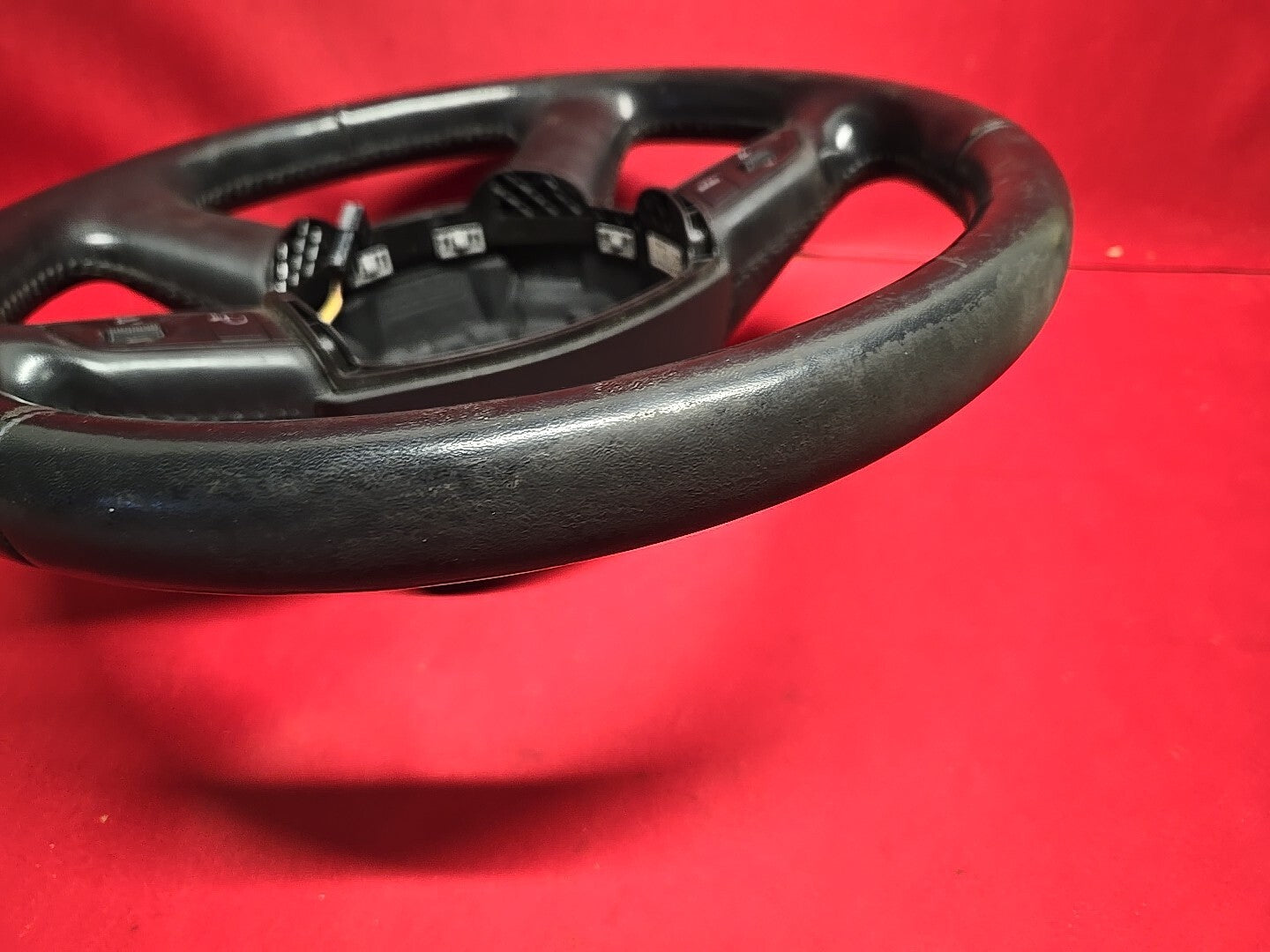 2007 - 2012 Audi A4 S4 Black Leather Standard 4 Spoke Steering Wheel w/ Cruise