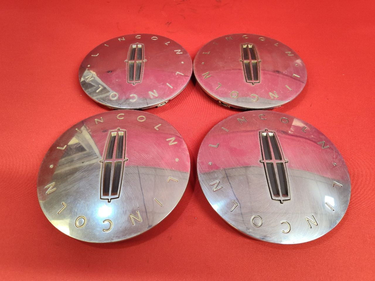 2003-2006 Lincoln Navigator Wheel Hub Rim Center Caps SET - Rounded Profile