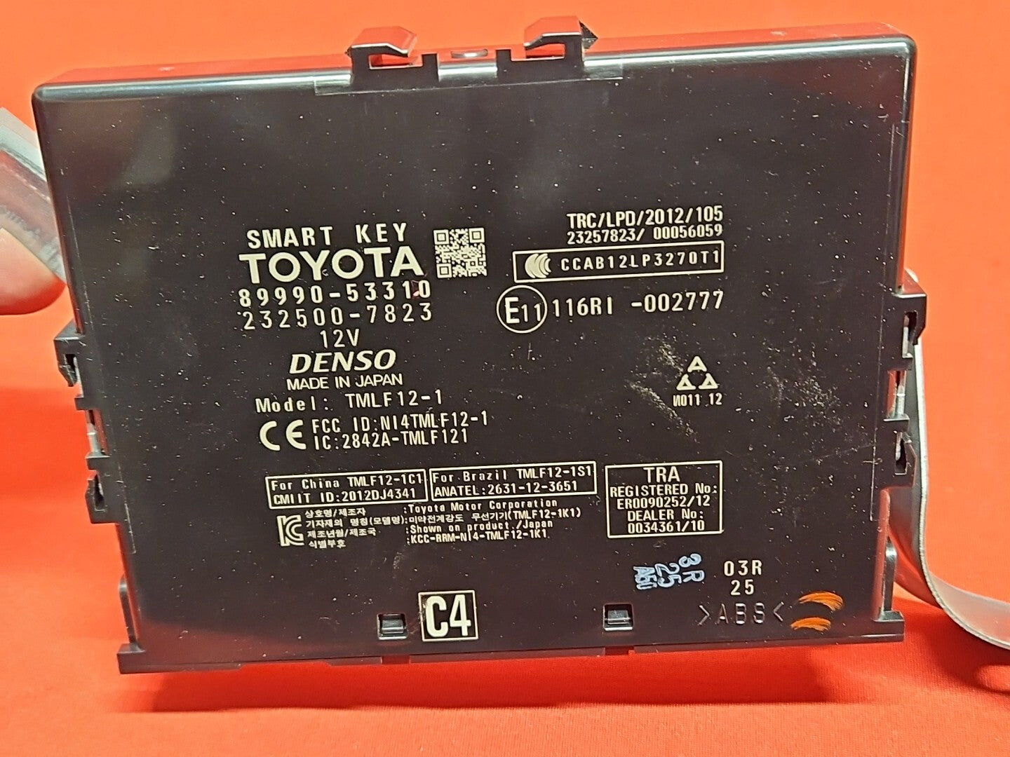 2014 - 2016 Lexus Keyless Entry Smart Key Control Module 	89990-53310