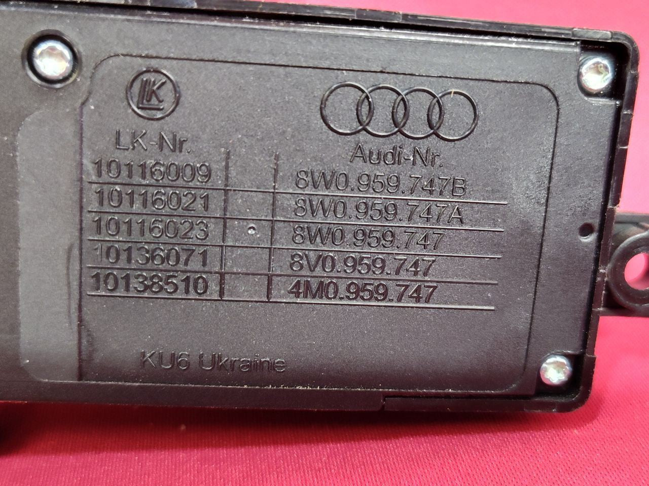 2015-2024 VW Volkswagen & Audi Front Left Driver Seat Adjust Switch Black