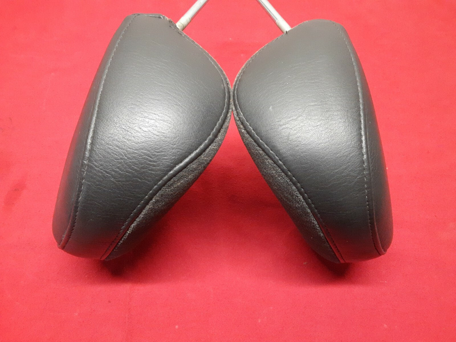 2002 2003 2004 Jeep Liberty Front Headrest SET Dark Slate Gray LEATHER BACKING