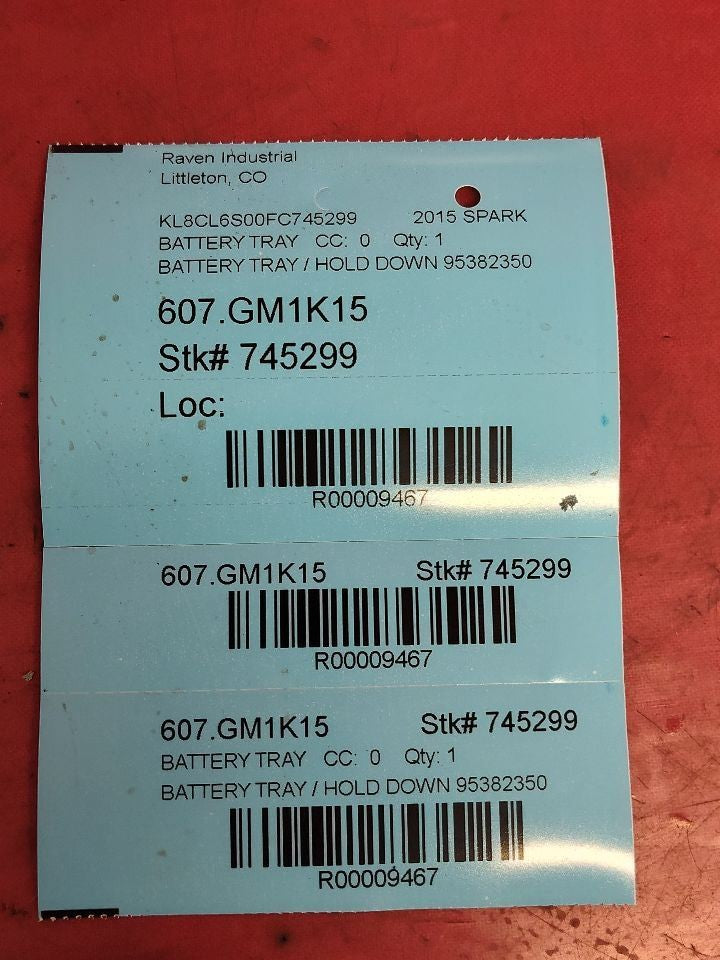 2013-2016 Chevrolet Spark + EV Battery Hold Down Tray OEM - 69k Miles 95382350
