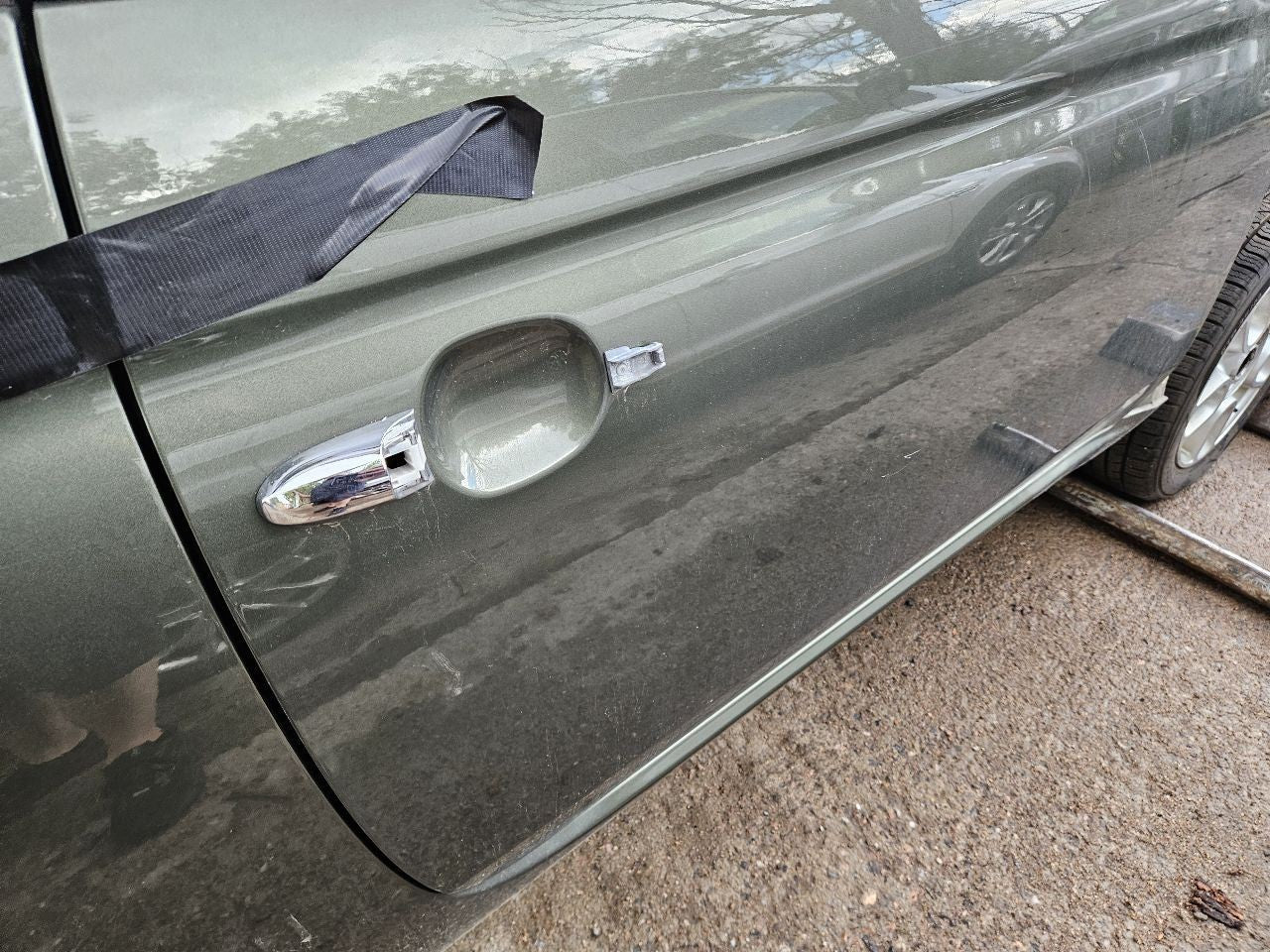 2012-2019 Fiat 500 Coupe RIGHT PASSENGER Door Panel Shell PFP Oliva green Pearl