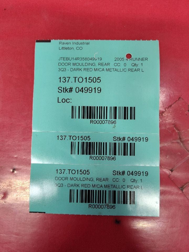 2003-2005 Toyota 4Runner LEFT DRIVER REAR Door Moulding Cladding Flare Mica Red