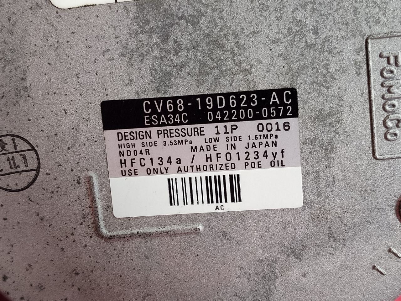 2012-2018 Ford Focus ELECTRIC EV Air Conditioning A/C Compressor - 51k Miles