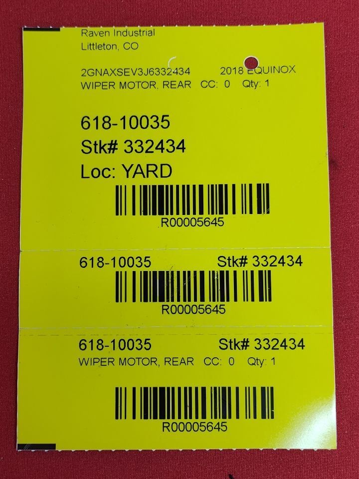2018-2025 Chevy Buick GMC Rear Hatch Liftgate Tailgate Glass Wiper Motor
