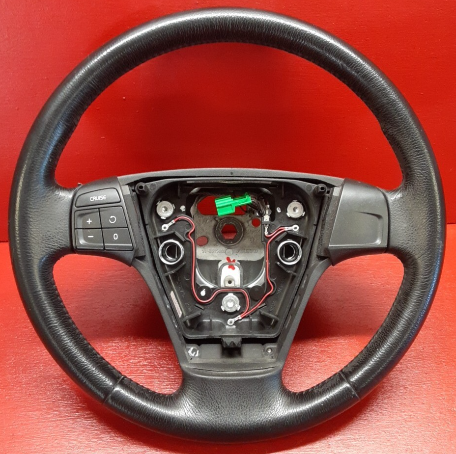 2004-2007 Volvo S40 Black Leather Steering Wheel W/ Cruise Control 8687334