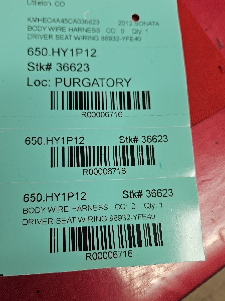 2011-2015 Hyundai Sonata w/ Hybrid FRONT LEFT DRIVER Seat Wiring Harness HEATED