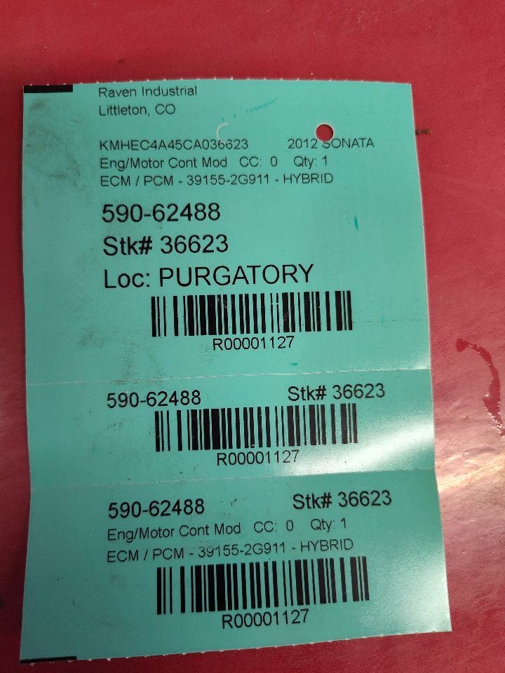 2012 2013 Hyundai Sonata HYBRID Engine Control Module ECM ECU California