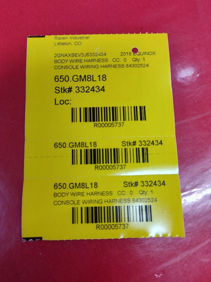 2018 Chevy Chevrolet Equinox Center Console Wiring Harness Complete 84302524