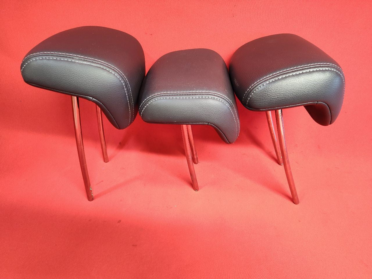 2008-2014 Subaru Tribeca REAR 2nd Second Row Headrest Set Black Leather