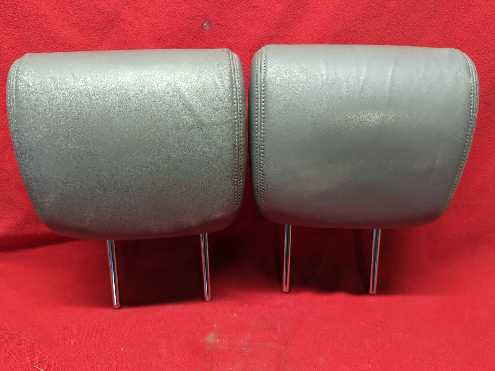 2004 2005 2006 Acura TL Moon Lake Gray Leather FRONT Headrest Set Left & Right