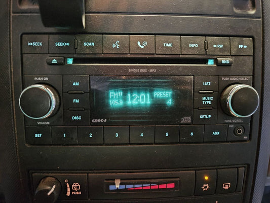 2007-2009 Dodge Chrysler Jeep Radio Stereo Head Unit Single Disc MP3 Player