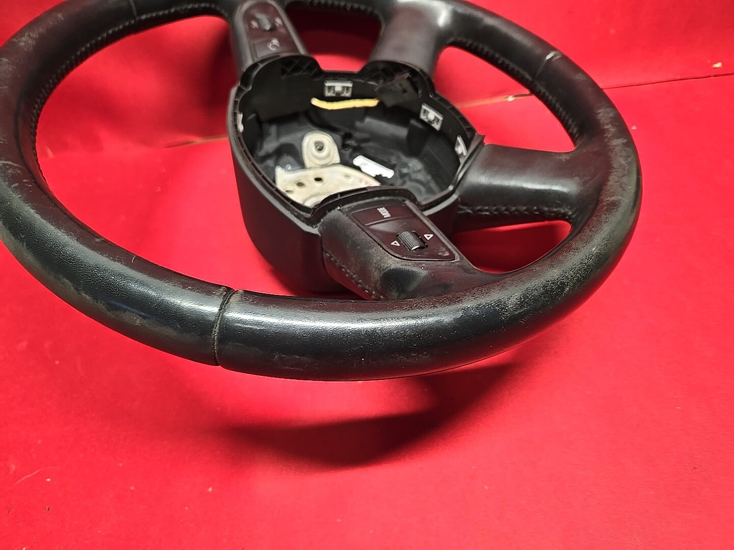 2007 - 2012 Audi A4 S4 Black Leather Standard 4 Spoke Steering Wheel w/ Cruise