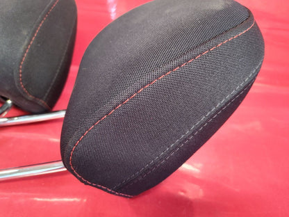2015-2021 Subaru WRX Front Left Right Headrest Set Black Cloth Red Stitching