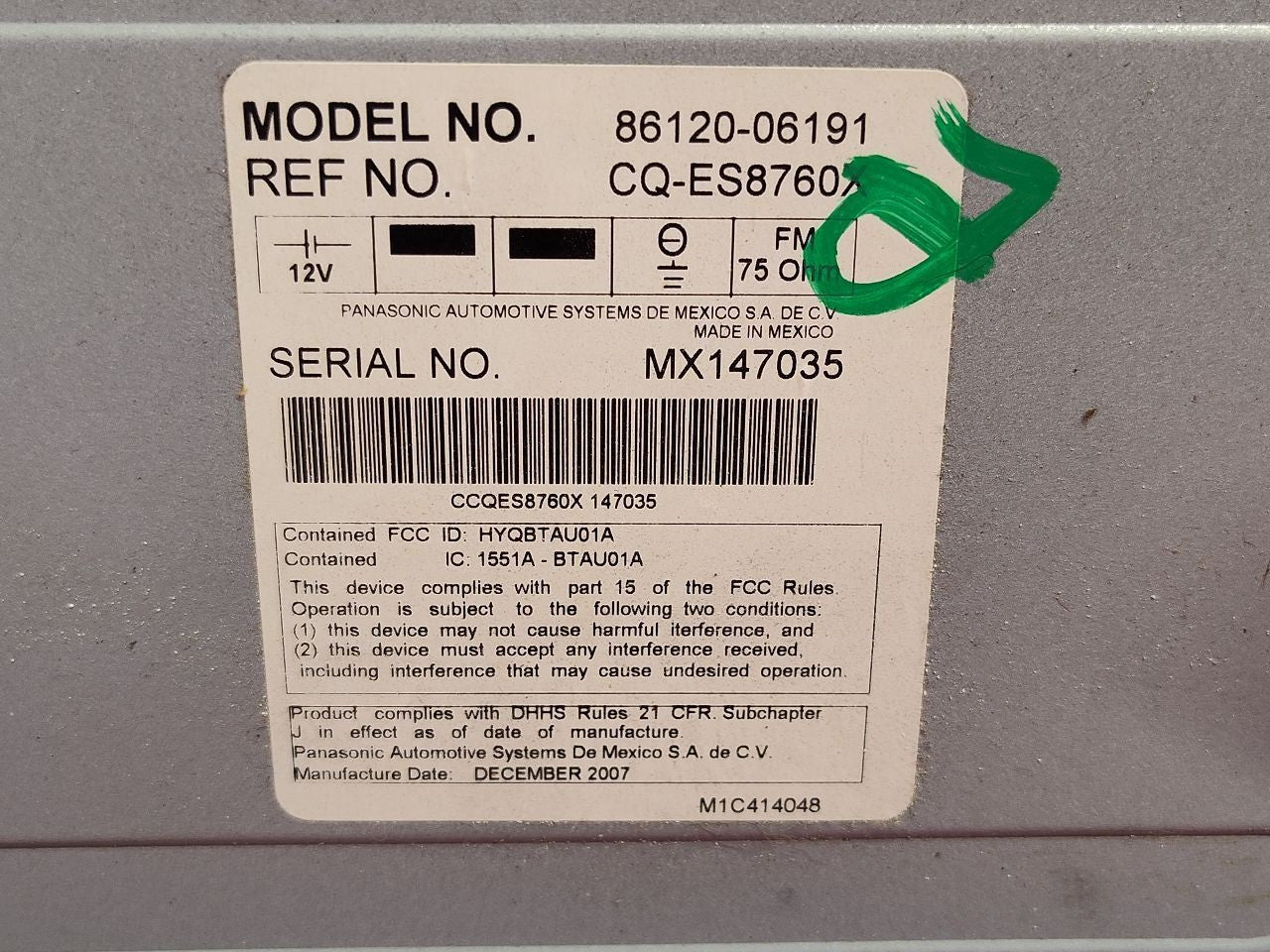 2007-2009 Toyota Camry HYBRID ONLY Radio Climate Stack US Built Premium JBL