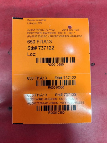 2013 2014 Fiat 500 1.4L Manual Trans Instrument Panel Dash Wiring Harness