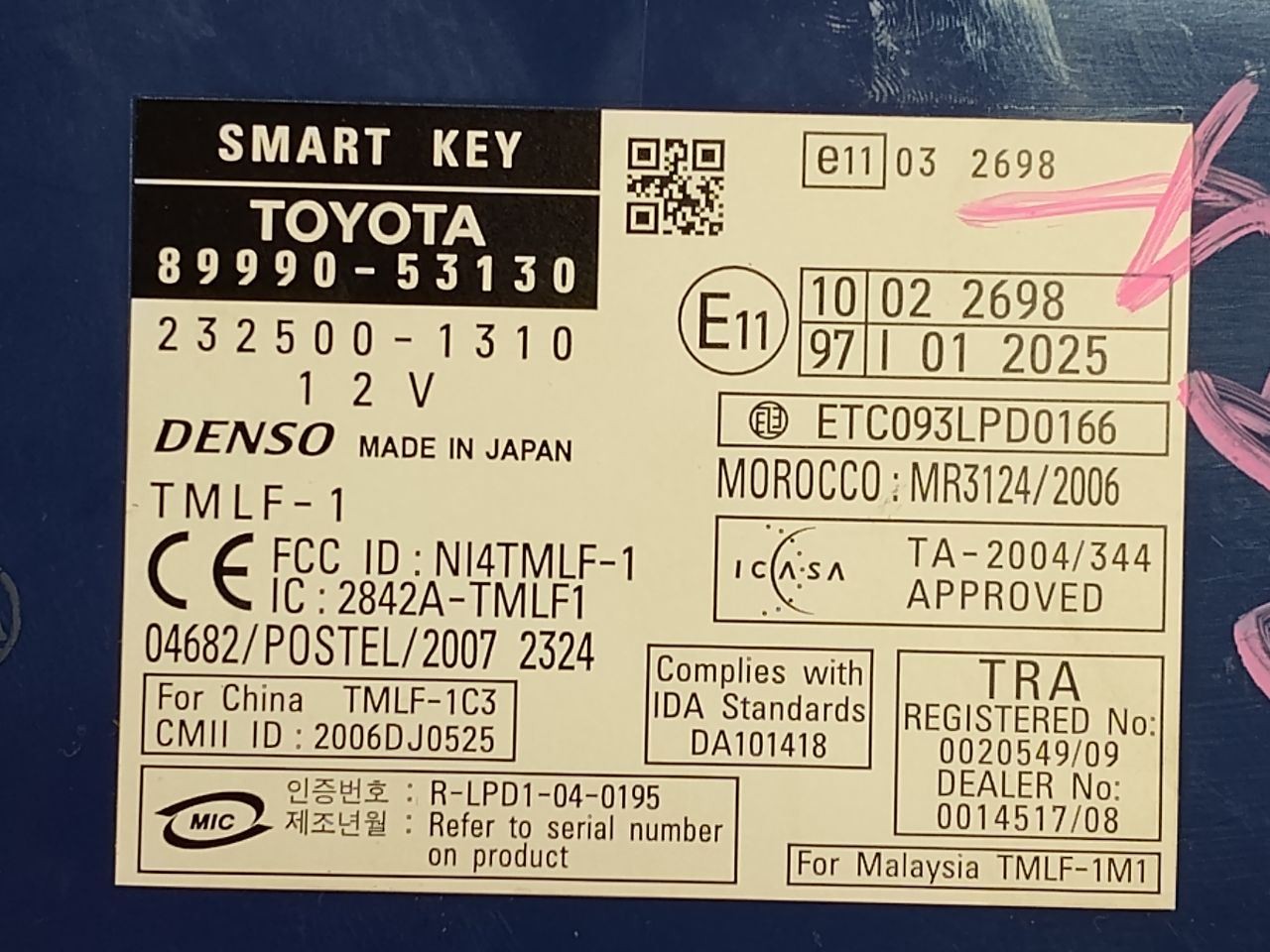 2009-2014 Lexus Sedan Anti-Theft Smart Key Locking Control Module 89990-53130