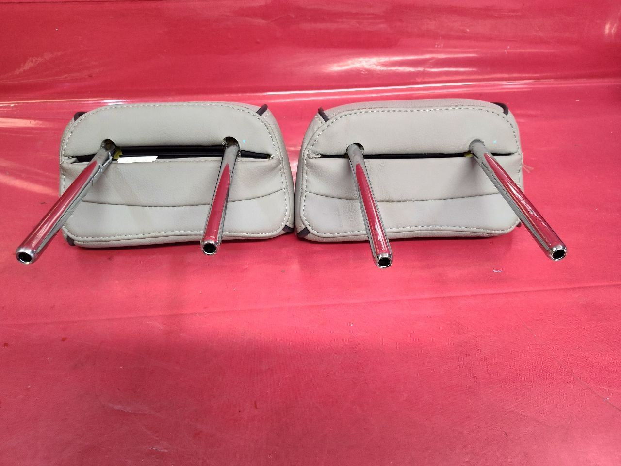 2015 2016 Hyundai Sonata SPORT Rear Headrest Set Grey Leather w/ Black Trim