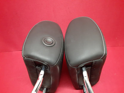 2011 2012 Chevy Volt FRONT Left & Right Headrest Set Leather w/ WHITE STITCHING