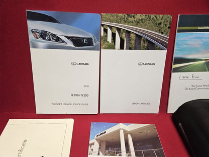 2010 Lexus IS250 Base Model 2.5L V6 A/T Owner's Manual Information Set w/ Case