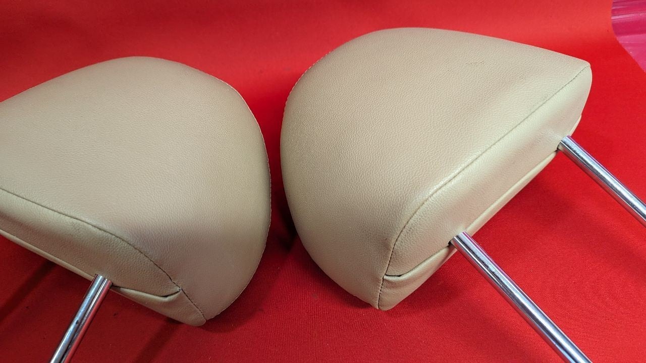 2011-2015 Hyundai Sonata FRONT Left Right Headrest Set Leather Color: Camel