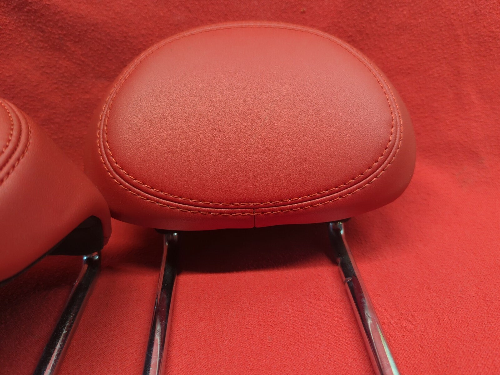 2016 Fiat 500x EASY Red Leather REAR Left/ Right/ Center Headrest Head Rest SET