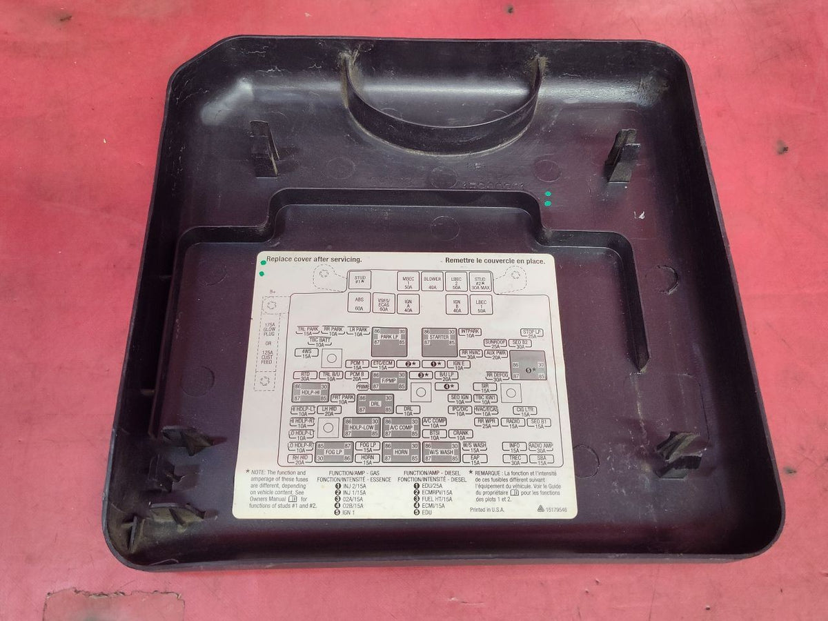 1999-2006 Chevy GMC Cadillac Hummer Engine Fuse Box Junction Block Cover