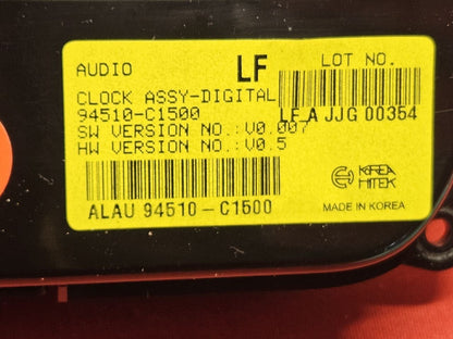 2015-2017 Hyundai Sonata Dash Hazard Information Digital Clock Display Screen
