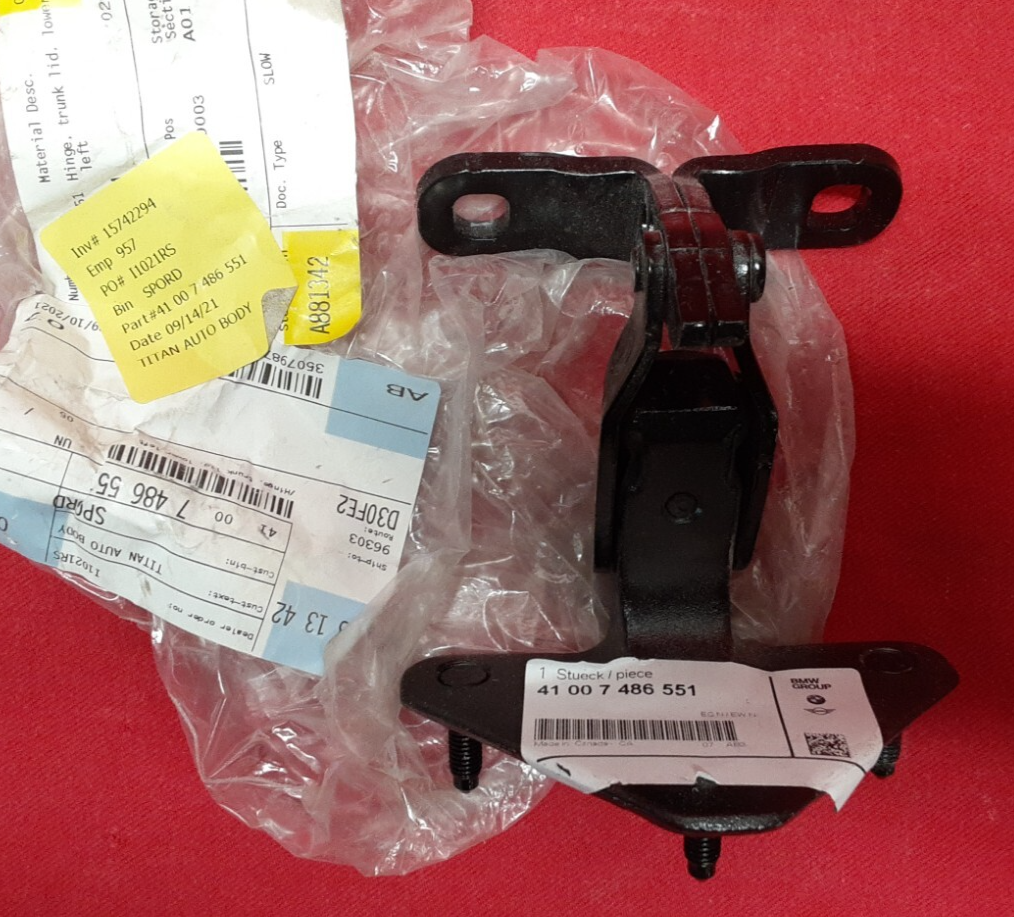 2019 2020 2021 2022 BMW NEW OEM LOWER LEFT Tailgate Trunk Hinge 41-00-7-486-551