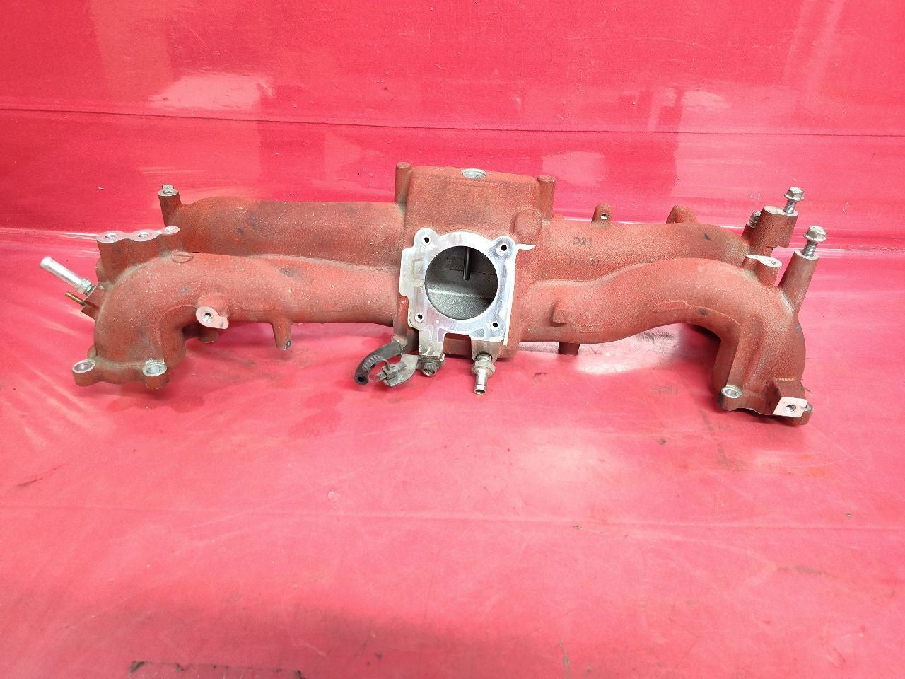 2015-2021 Subaru WRX STI Turbo UPPER Intake Manifold Plenum Red - 82k Miles