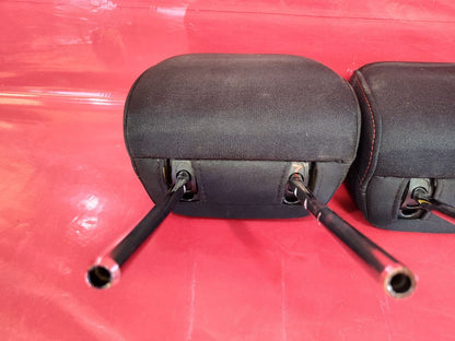 2015-2021 Subaru WRX Front Left Right Headrest Set Black Cloth Red Stitching