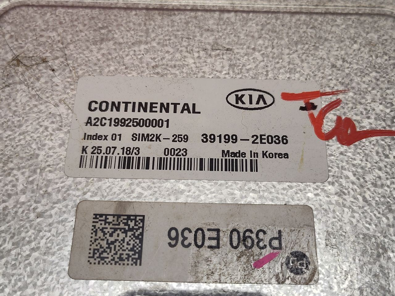 2019 2020 Kia Forte Key Turn Ignition SULEV Engine Control Module ECM ECU