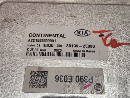 2019 2020 Kia Forte Key Turn Ignition SULEV Engine Control Module ECM ECU