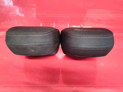 2015-2021 Subaru WRX Front Left Right Headrest Set Black Cloth Red Stitching