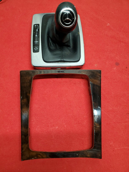 2012 2013 2014 Mercedes Leather Boot Shift Knob & Trim Bezel Wood Grain