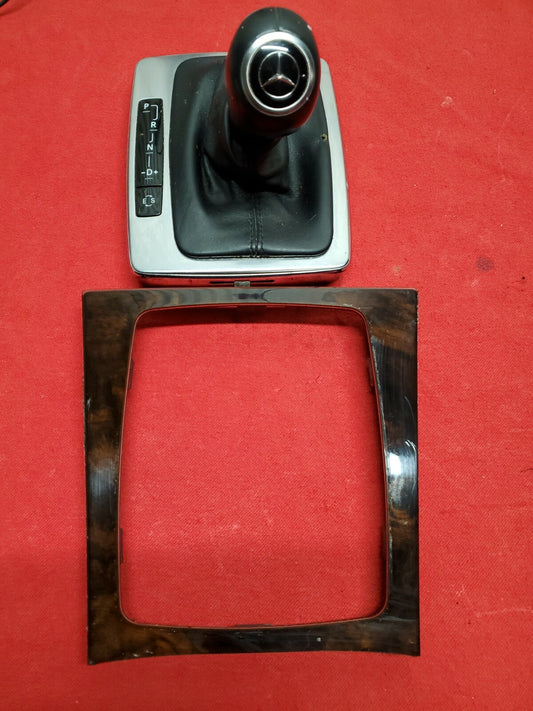 2012 2013 2014 Mercedes Leather Boot Shift Knob & Trim Bezel Wood Grain