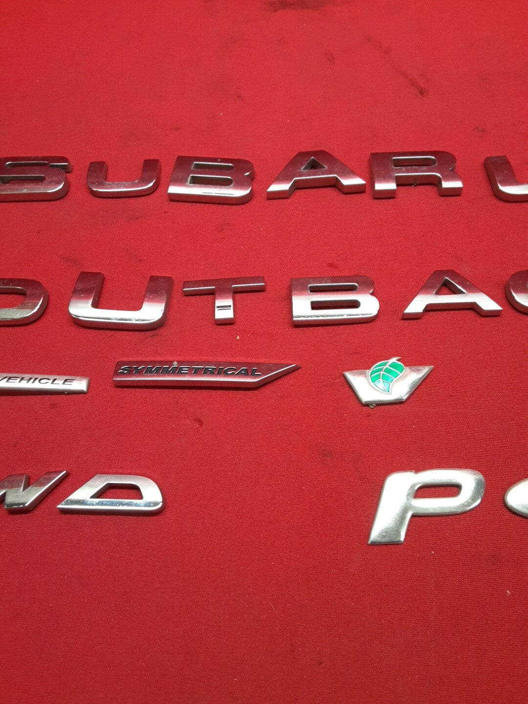 2010-2014 Subaru Outback Chrome Emblem Badge Set Rear Liftgate Trunk