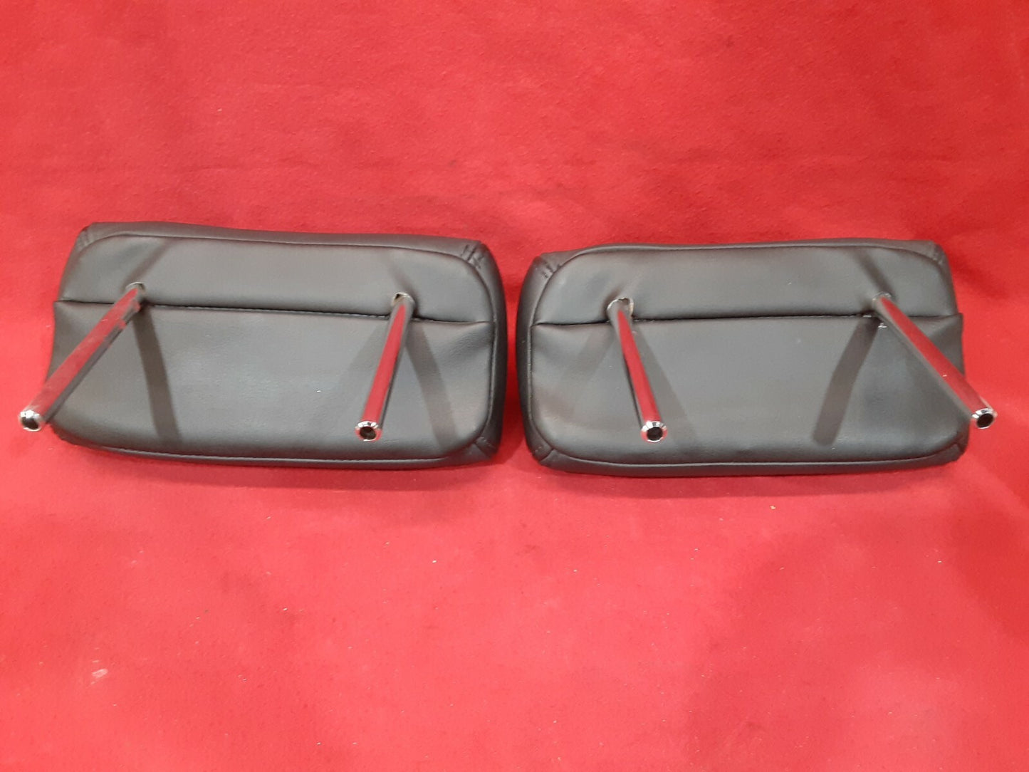 2004 - 2008 Nissan Maxima Leather Rear Left Right Headrest Set Black