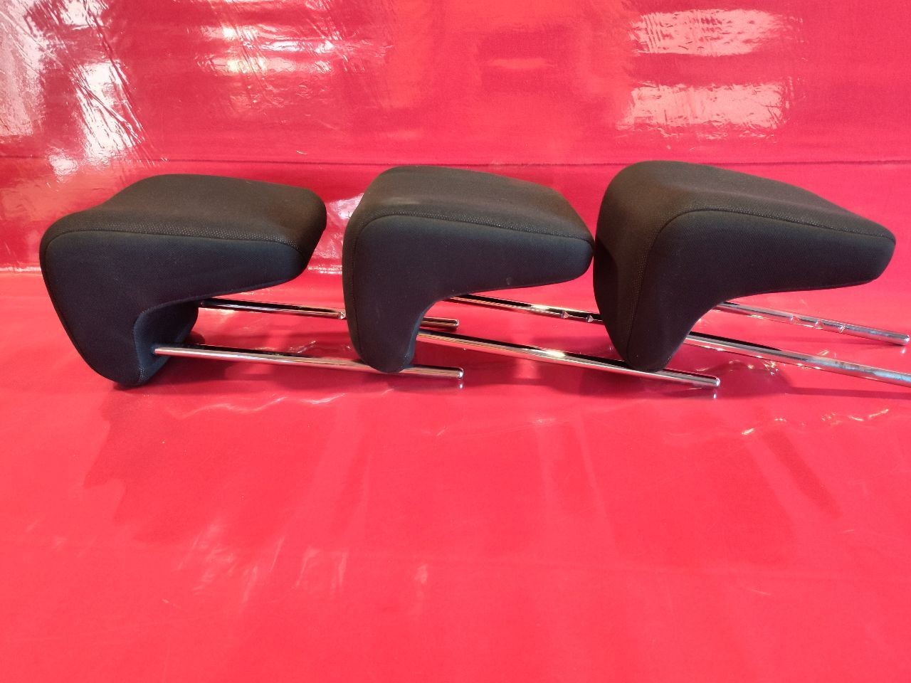 2007 2008 2009 Suzuki SX4 Rear Headrest Set of Three Black Cloth