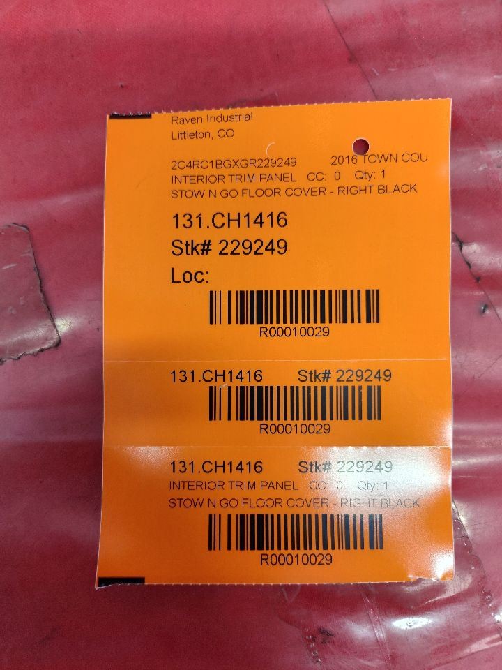 2013-2020 Chrysler Dodge Van RIGHT PASSENGER Split Stow N Go Load Floor Cover