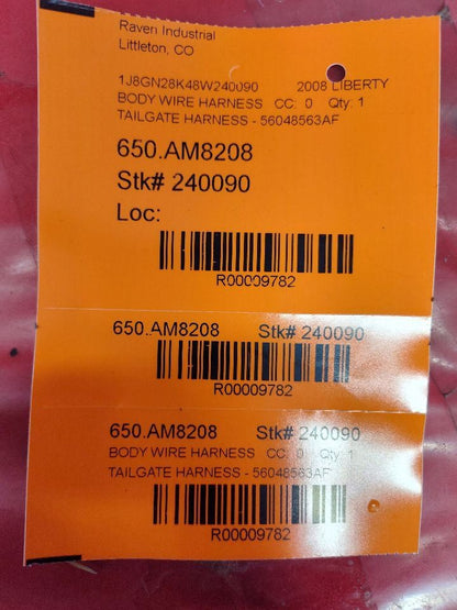 2008 2009 Jeep Liberty 3.7L V6 4WD Liftgate Tailgate Hatch Wiring Harness