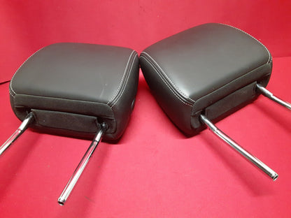 2011 2012 Chevy Volt FRONT Left & Right Headrest Set Leather w/ WHITE STITCHING