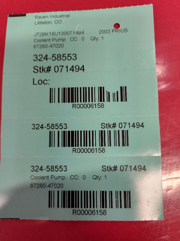 2001-2003 Prius First Gen Electric Heater Water Coolant Pump 87260-47020