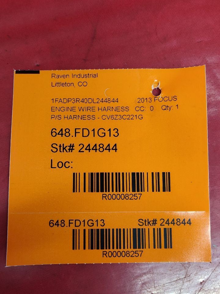 2013-2015 Ford Focus ELECTRIC EV Drive Motor Power Steering Wiring Harness - 51k
