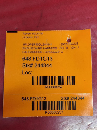 2013-2015 Ford Focus ELECTRIC EV Drive Motor Power Steering Wiring Harness - 51k