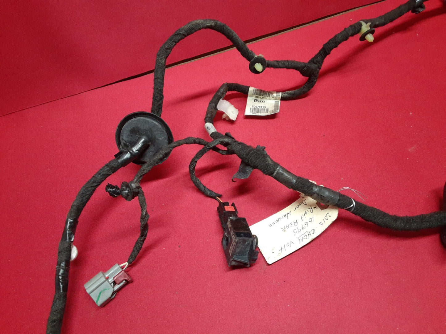 2012 - 2014 Chevy Volt RIGHT REAR Door Wiring Harness Complete 20978113