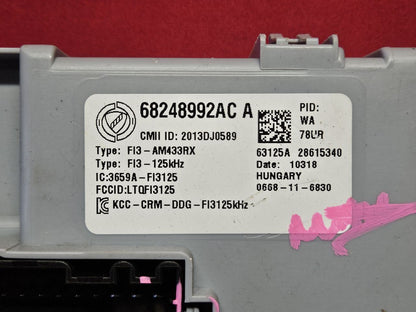 2018 2019 Fiat 500 Interior Cabin Fuse Box Body Control Module BCM 68248992AC